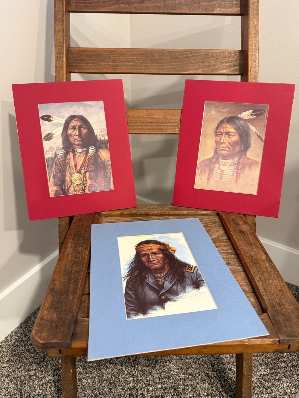 Set of 3 Native American Western Art Prints Greeting Cards Decor